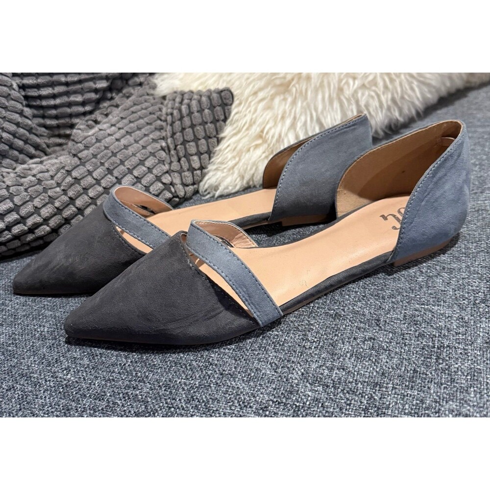JG grey suede pointed toe flats 8.5